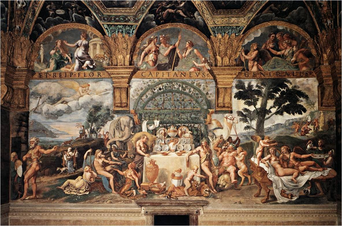 Fresco by Giulio Romano, Palazzo del Te, Mantua c. 1524-1535