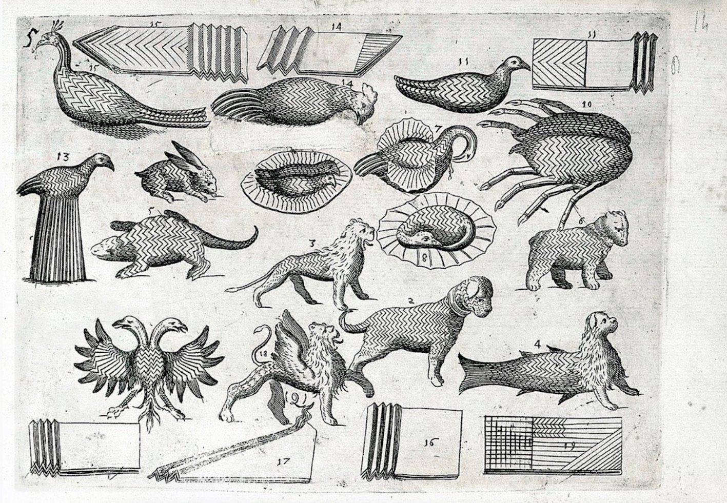 Mattia Giegher Tratto delle Piegature - Napkin folding 1629